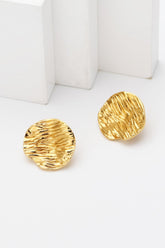18K Gold-Plated Textured Stud Earrings - Shah S. Sahota